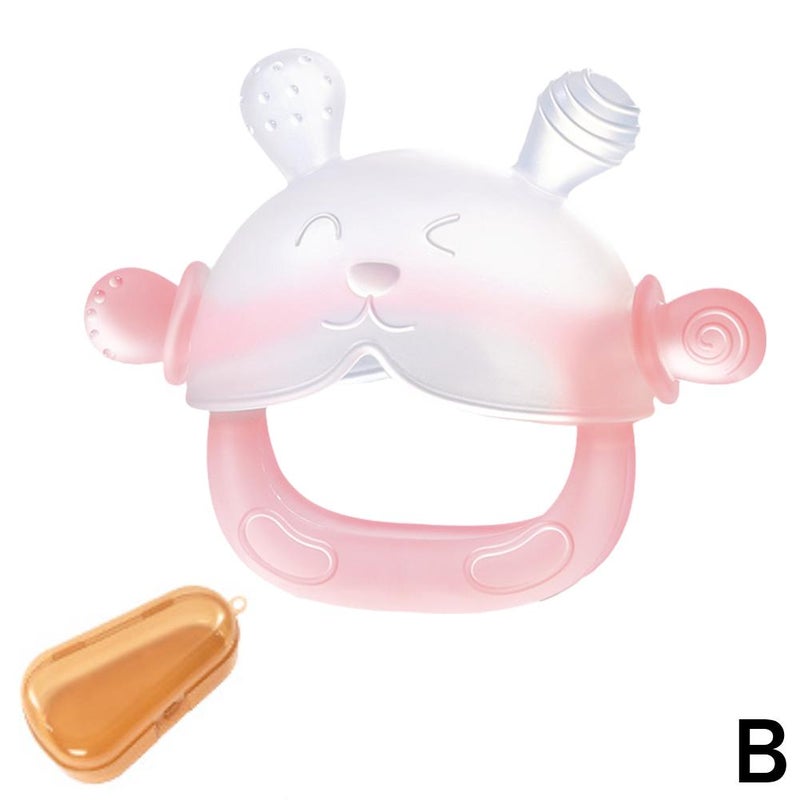 Teether, food-grade baby rabbit set, boilable liquid silicone, specially designed for soothing and biting.